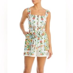 Farm Rio Off-White Tropical Romance Romper